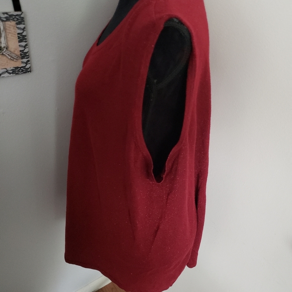 Catherines Red & Metallic Sleeveless Knit Top. Size 3X - Picture 5 of 7